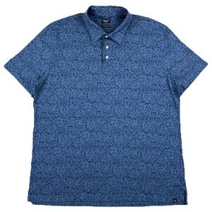 Faherty Reserve The Movement Polo Shirt Men's XXL Blue Frond AOP